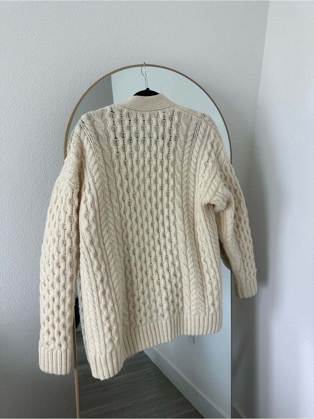 Brandy Melville Cream Cable Knit Button-Up Cardigan - Picture 3 of 3